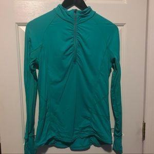 Blue long sleeve quarterzip athletic shirt M